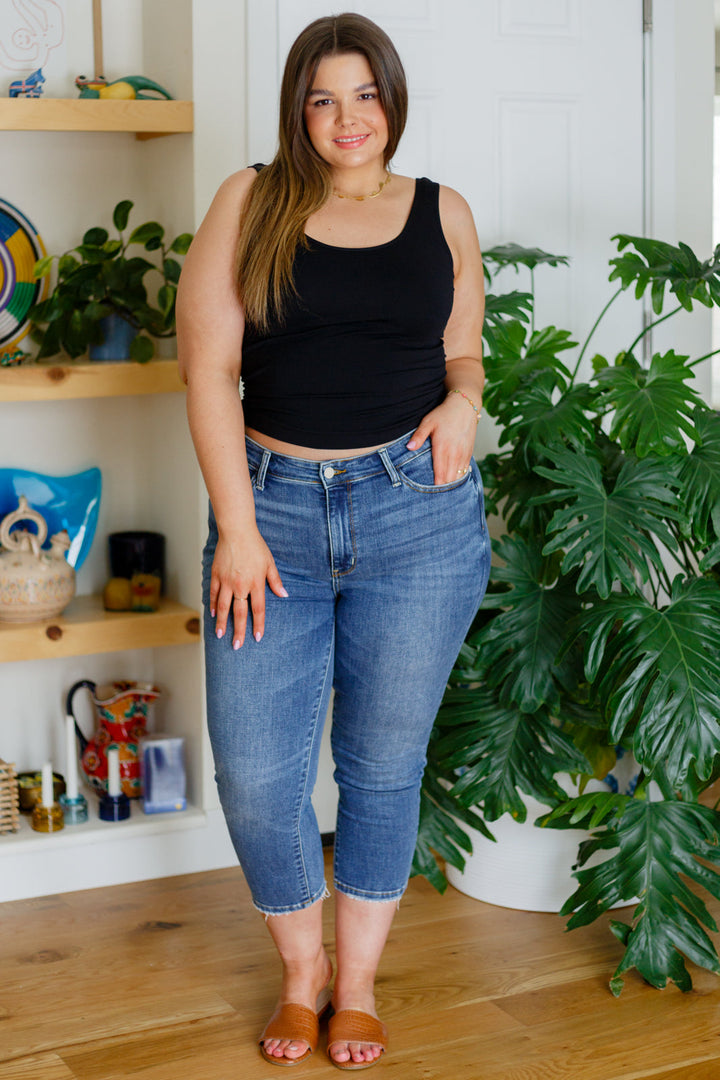 Carefree Seamless Reversible Midi Tank in Black