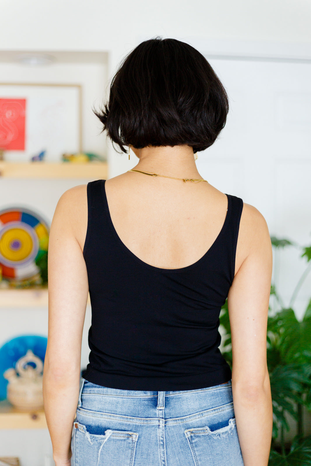 Carefree Seamless Reversible Midi Tank in Black