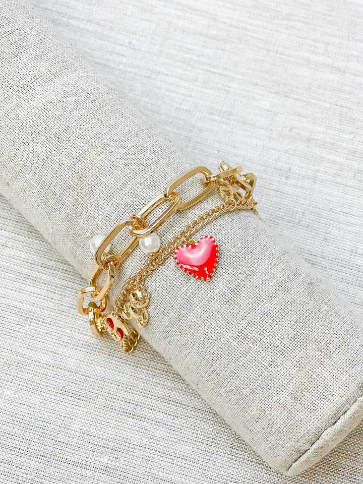 Be Mine Charm Bracelet - Gold