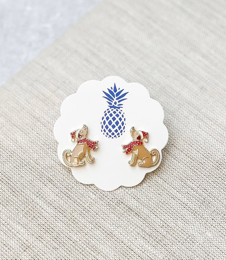 Christmas Dog Signature Enamel Stud Earrings