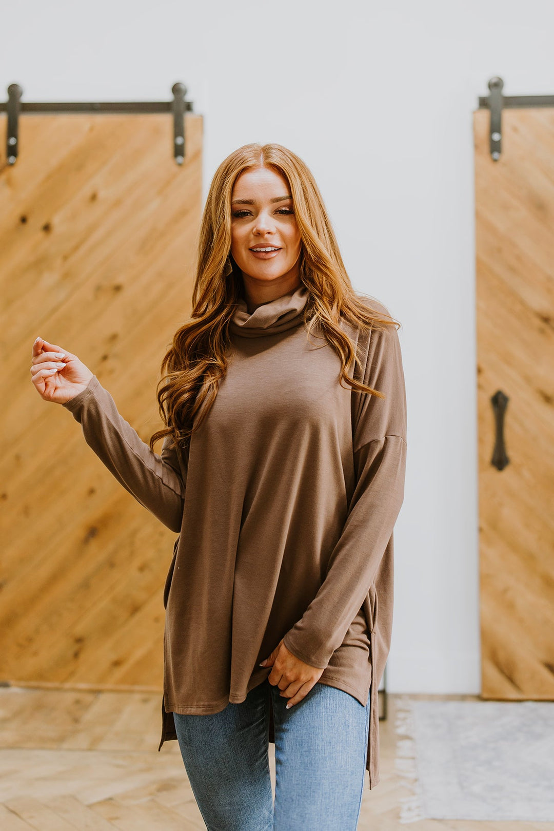 Comfort First Cowl Neck Hi-Low Long Sleeve (Ships in 2-3 Weeks)