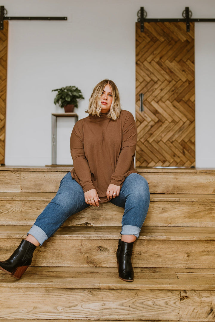 Comfort First Cowl Neck Hi-Low Long Sleeve (Ships in 2-3 Weeks)