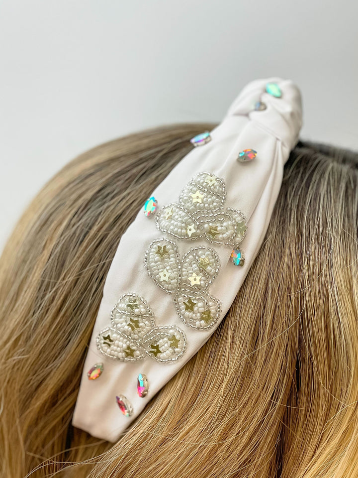 Cowgirl Embellished Headband - White