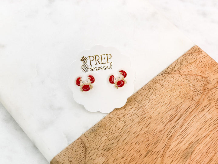 Crab Signature Enamel Studs by Prep Obsessed