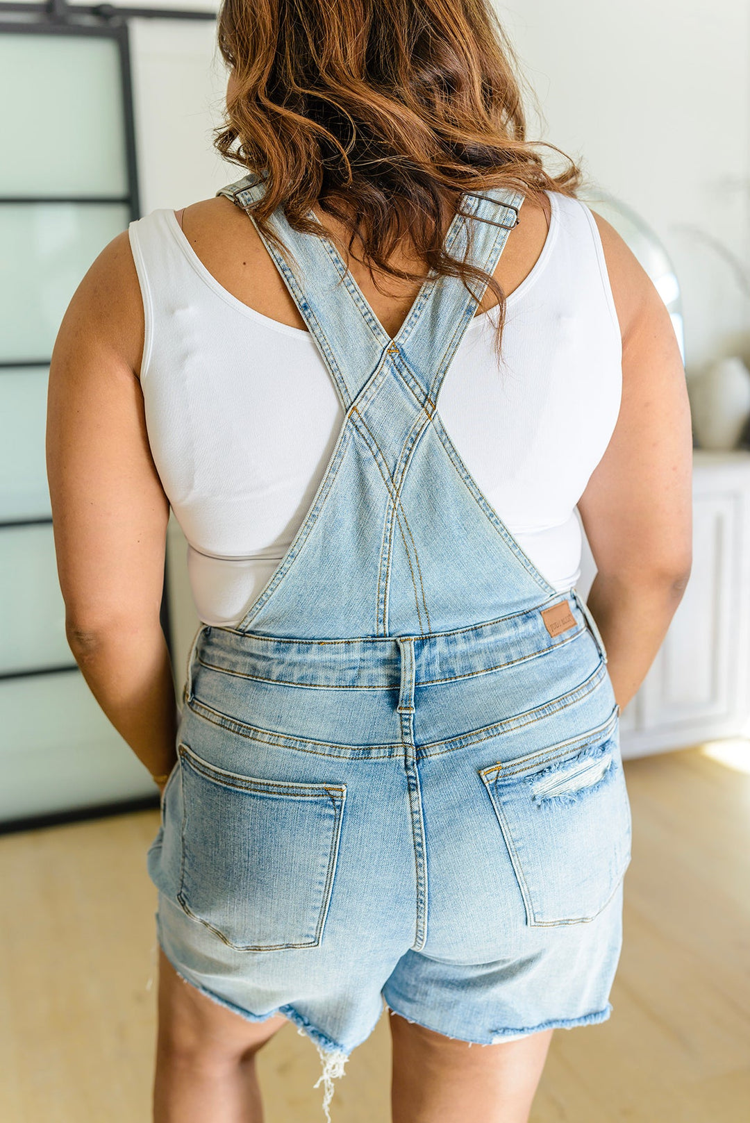 Devon Distressed Shortalls by Judy Blue