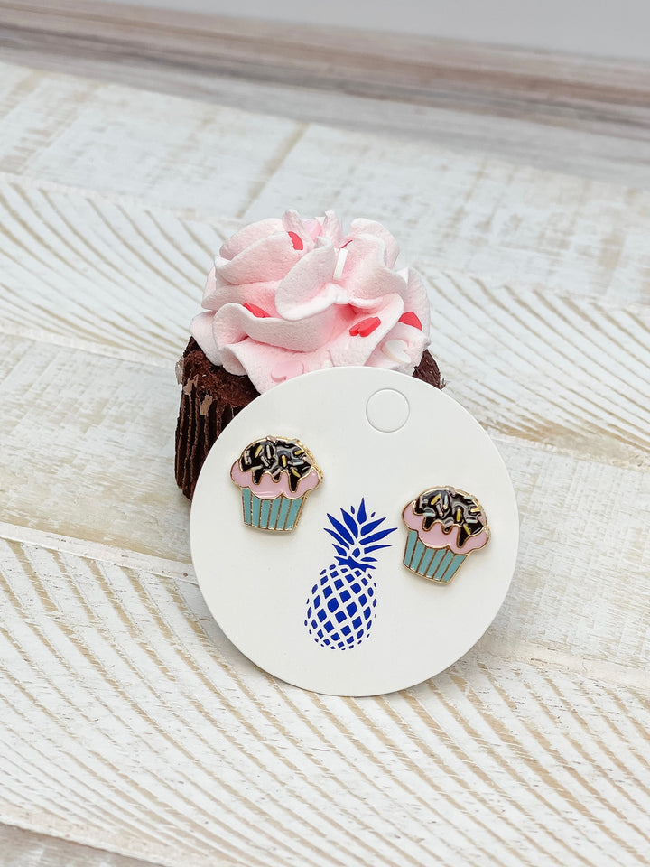 Sprinkle Cupcake Signature Enamel Studs by Prep Obsessed