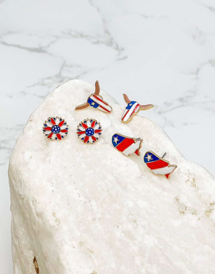 USA Texas Signature Enamel Studs by Prep Obsessed