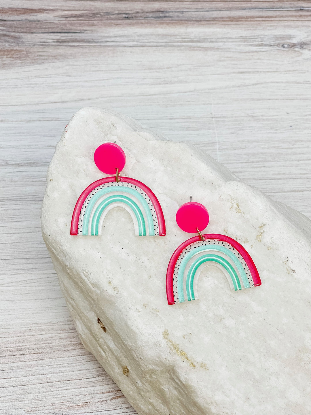 Bright Rainbow Drop Earrings