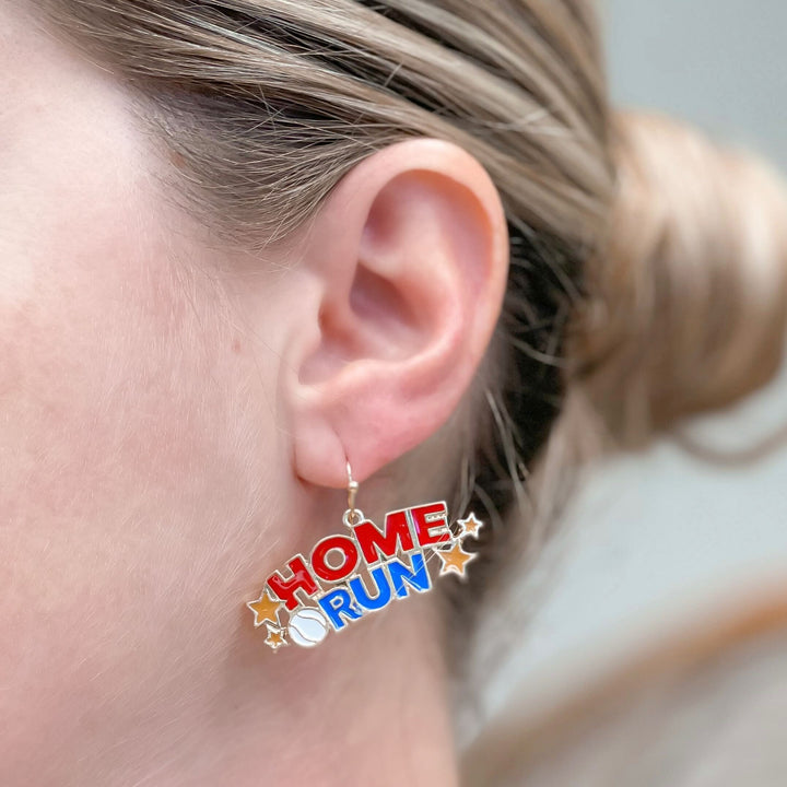 'Home Run' Baseball Dangle Earrings