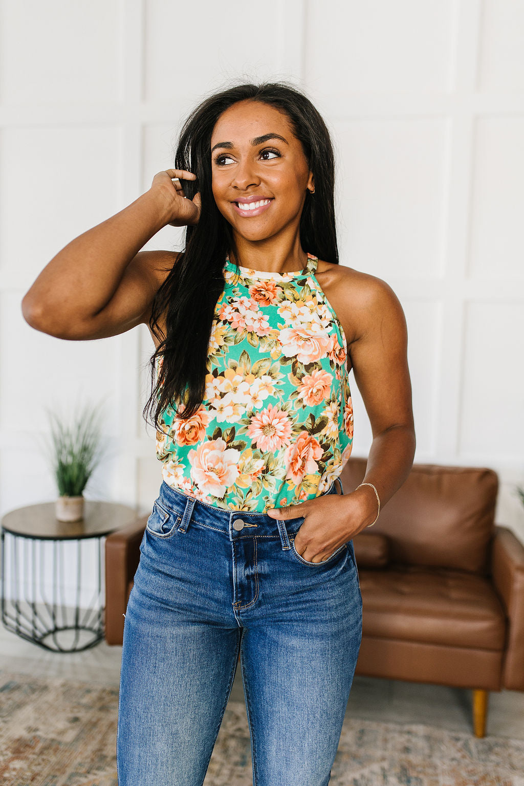 Fiddle Dee Dee Floral Halter Top