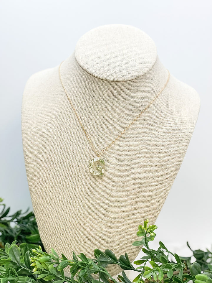 Flower Initial Pendant Necklace