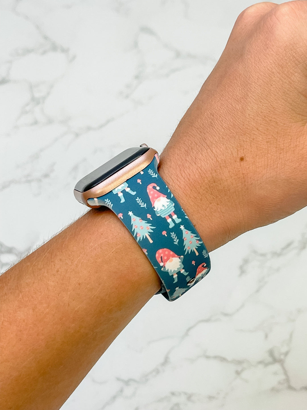 Holiday Gnome Printed Silicone Smart Watch Band