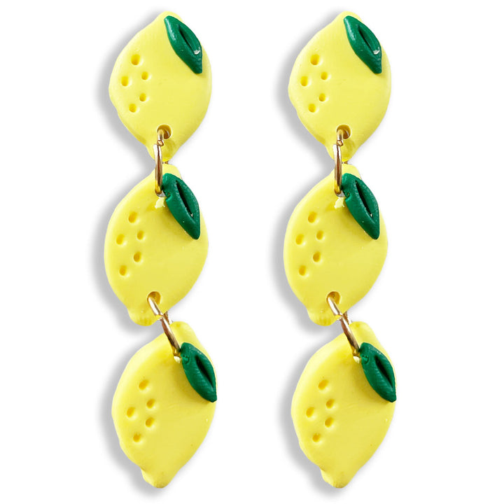 Lemon Charm Dangle Earrings