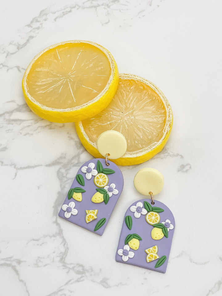 Lemon Garden Clay Dangle Earrings