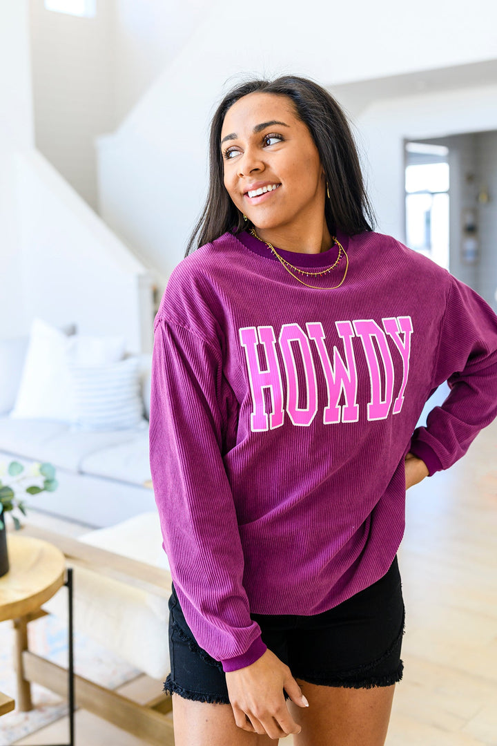 Get 'Em Cowgirl Corded Sweatshirt