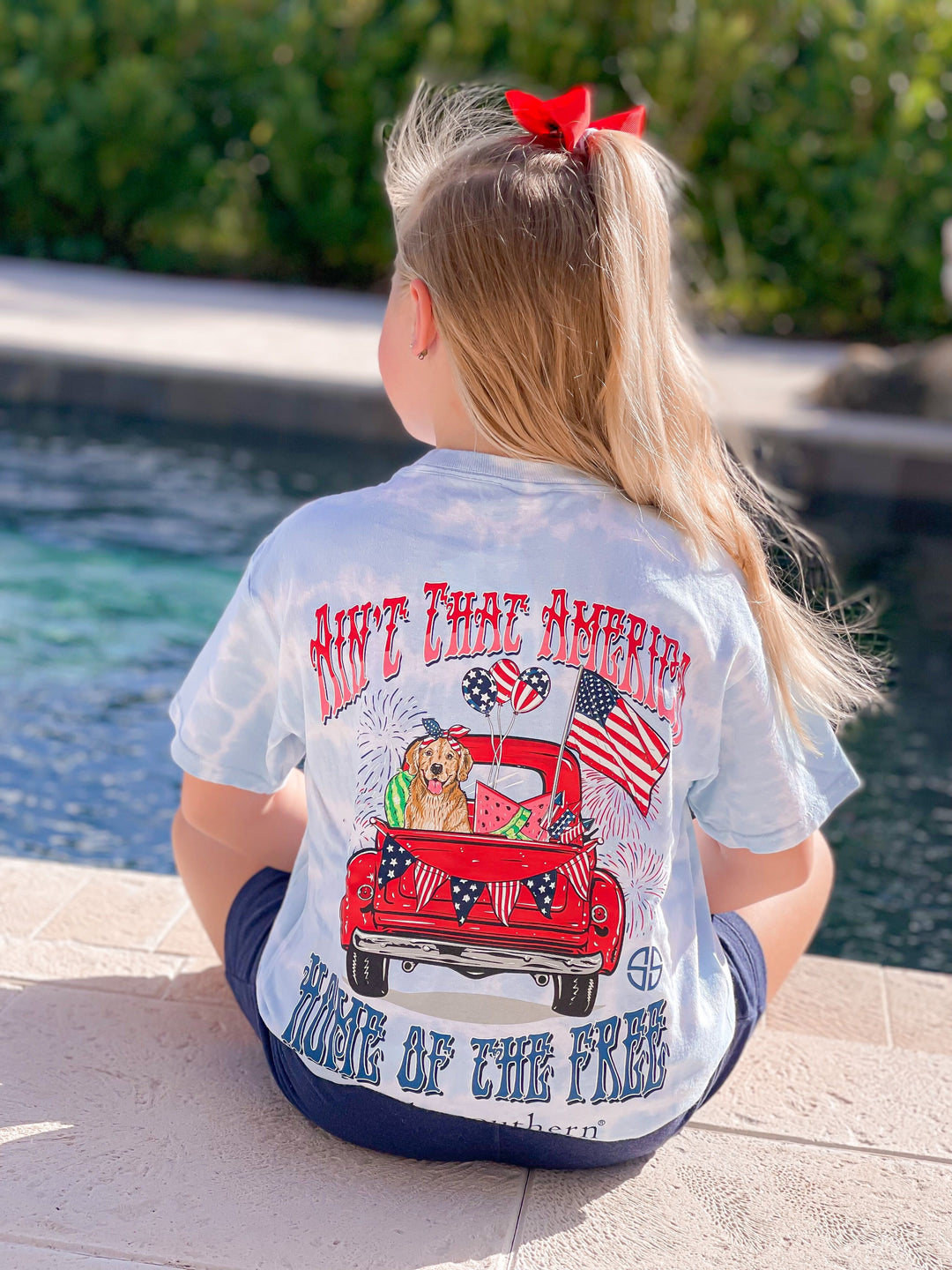 Youth 'Aint That America' Tie Dye Short Sleeve Tee by Simply Southern