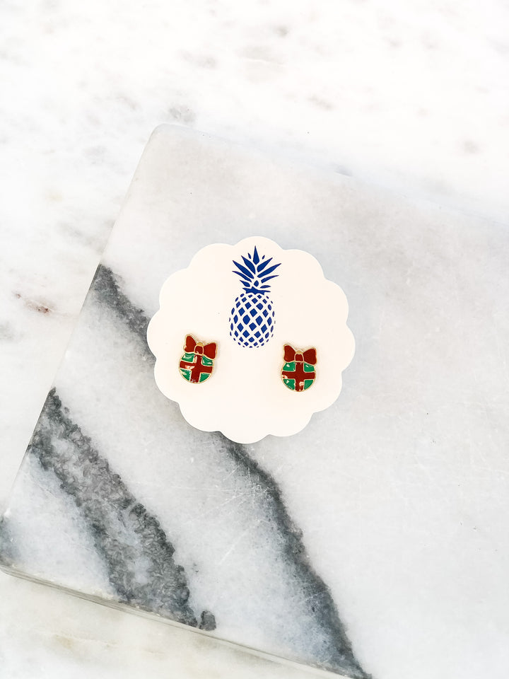 Bow Ornament Signature Enamel Studs