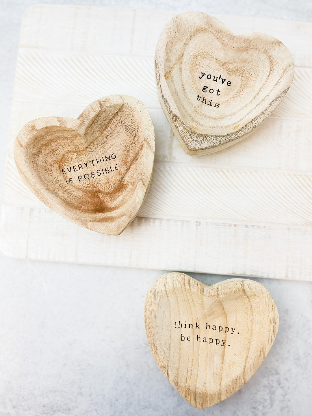 Wood Heart Trinket Trays by Mud Pie