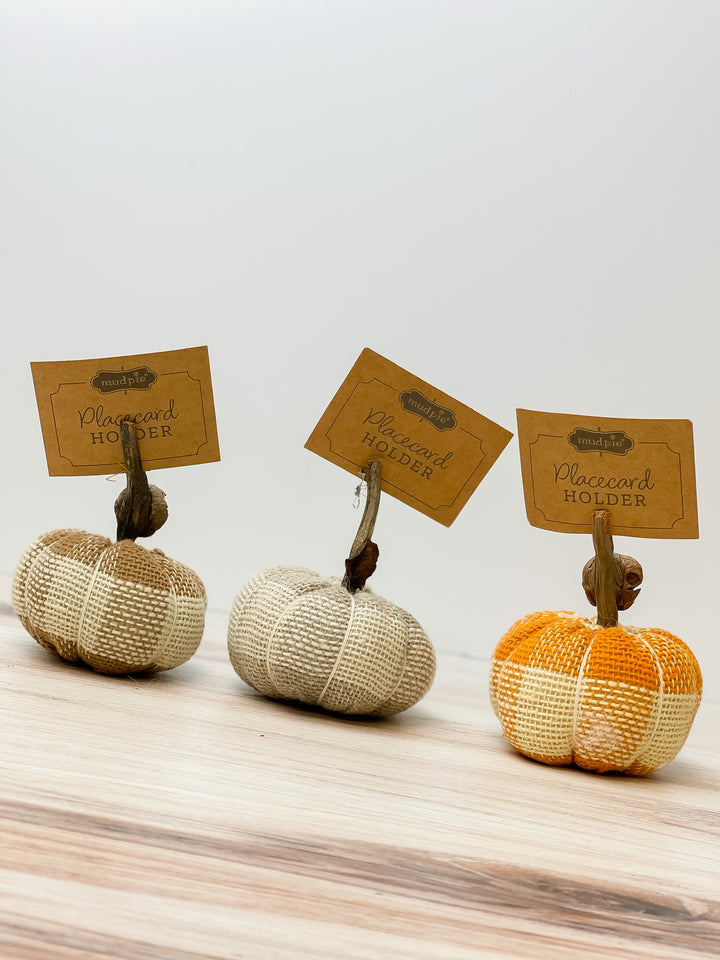 Pumpkin Card Holders by Mud Pie - 3 Color Options