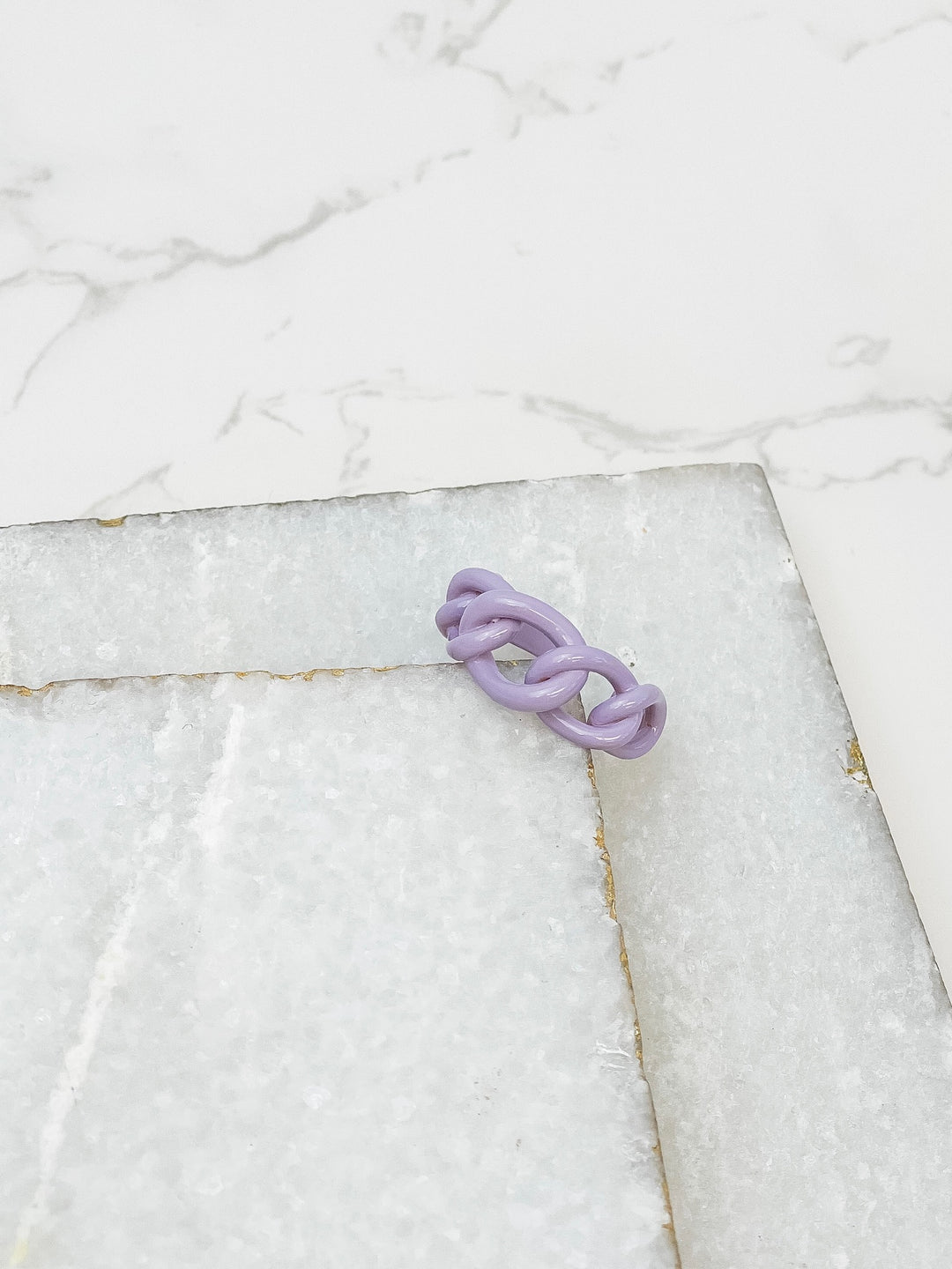 Chunky Chain Link Ring - Lavender