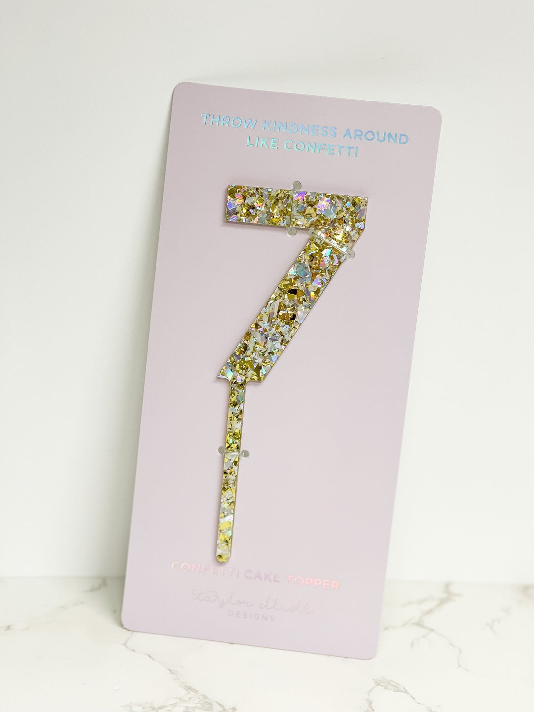 Numbers & Shapes Confetti Pearl Cake Toppers