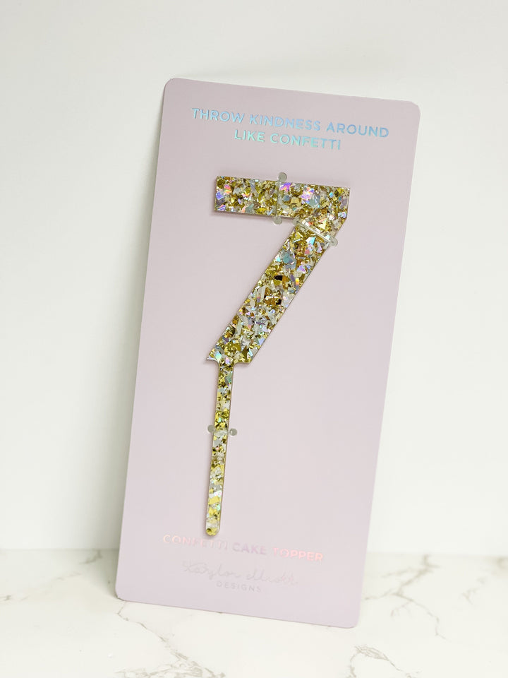 Numbers & Shapes Confetti Pearl Cake Toppers