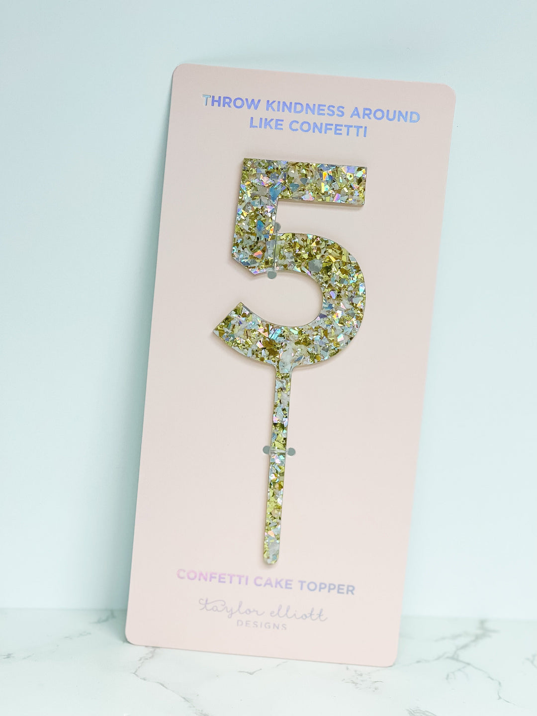 Numbers & Shapes Confetti Pearl Cake Toppers