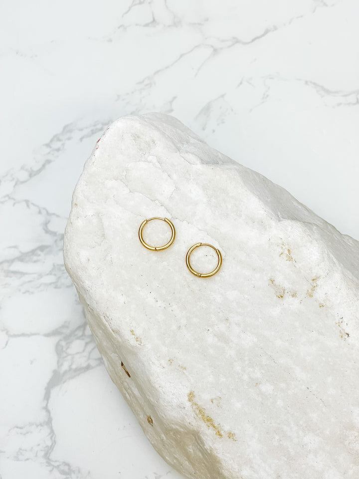 Stainless Steel Hoop Earrings - Gold