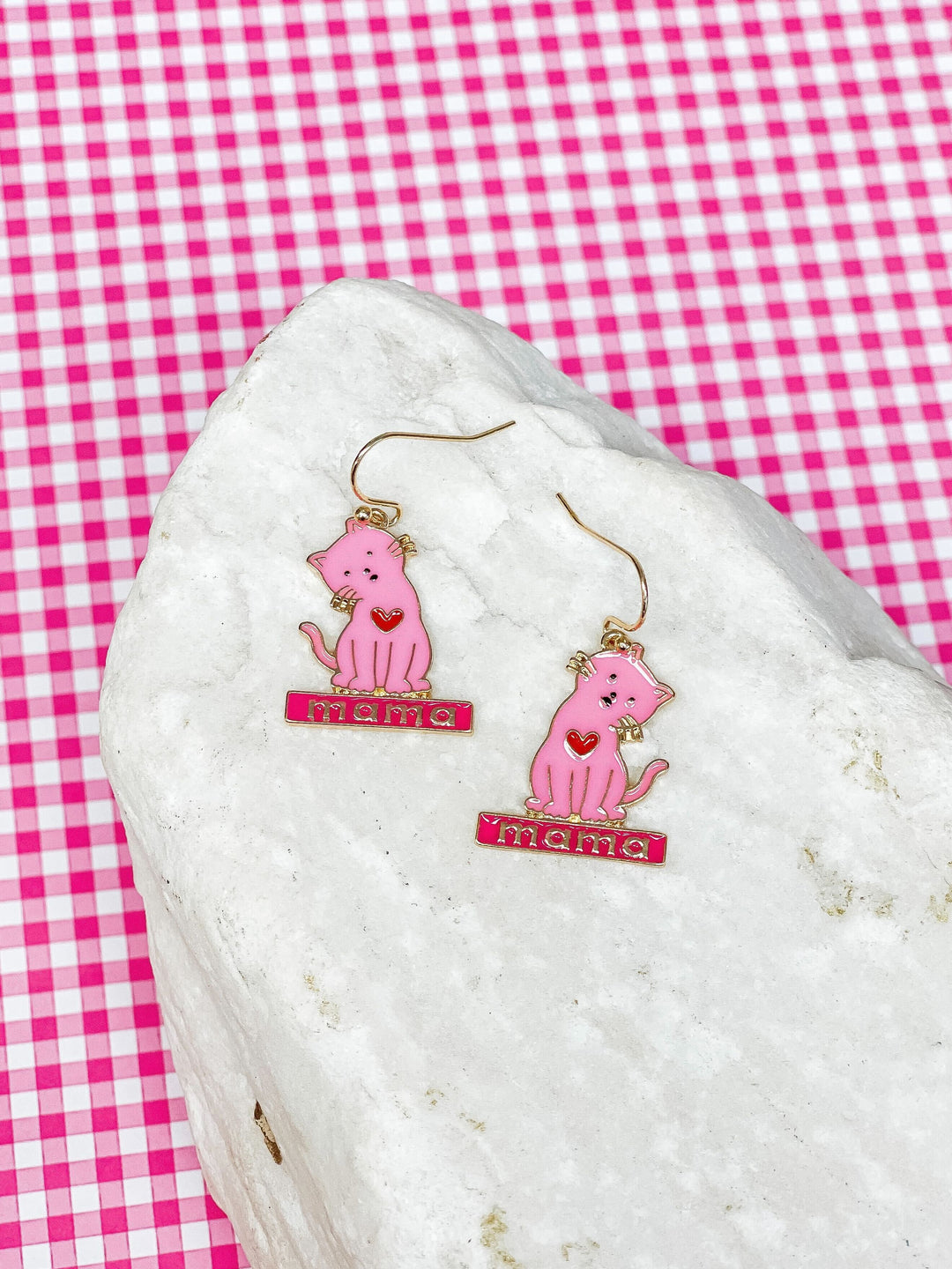 Kitty Cat 'Mama' Dangle Earrings