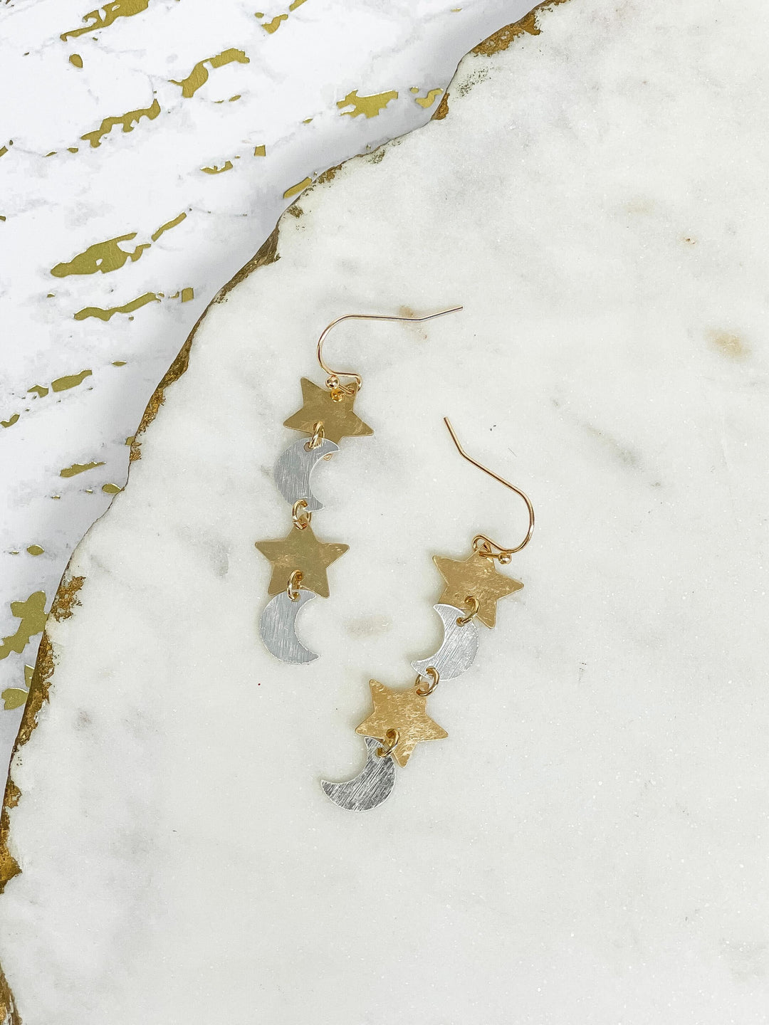 Moon & Star Dangle Earrings