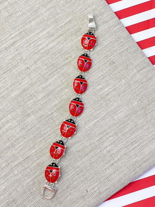 Magnetic Enamel Bracelet - Ladybug