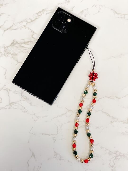 Christmas Beaded Phone Lanyard