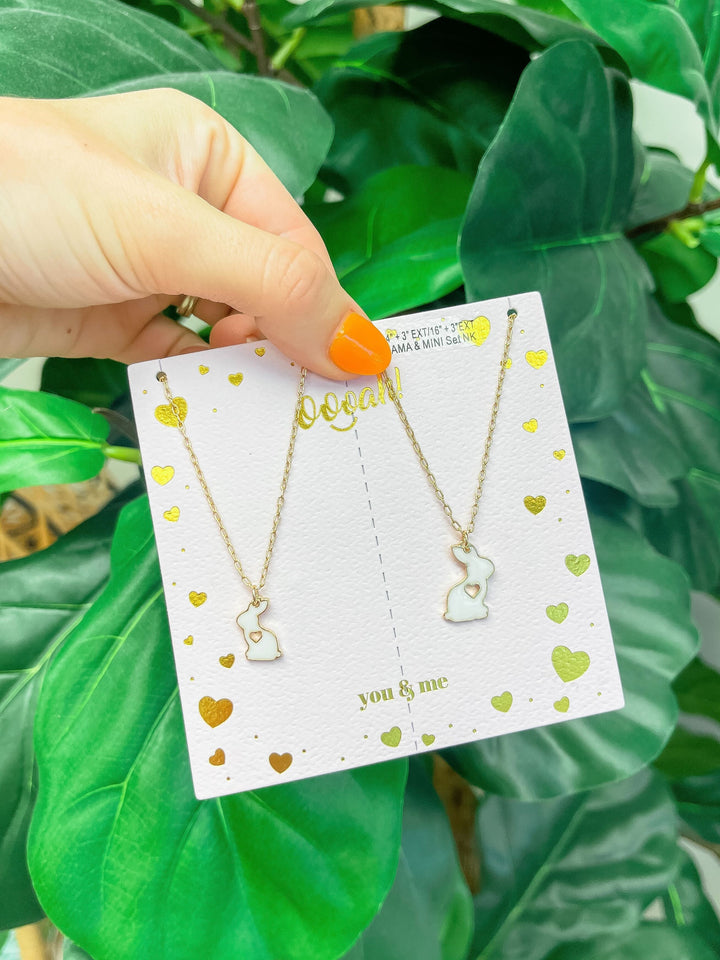 Love Bunny Enamel Necklace Set