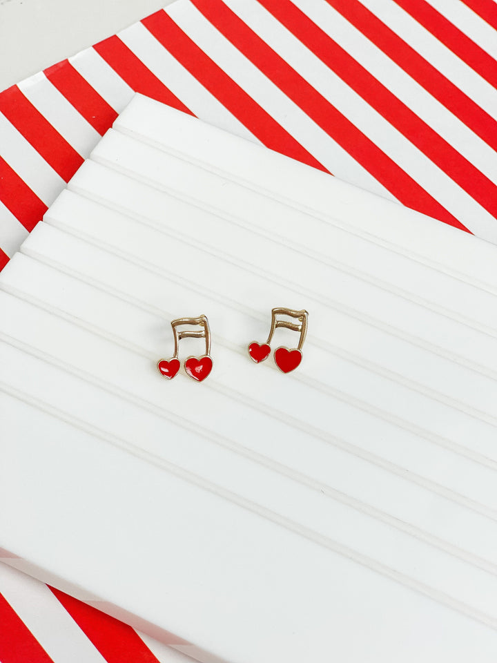 Music Lover Enamel Stud Earrings