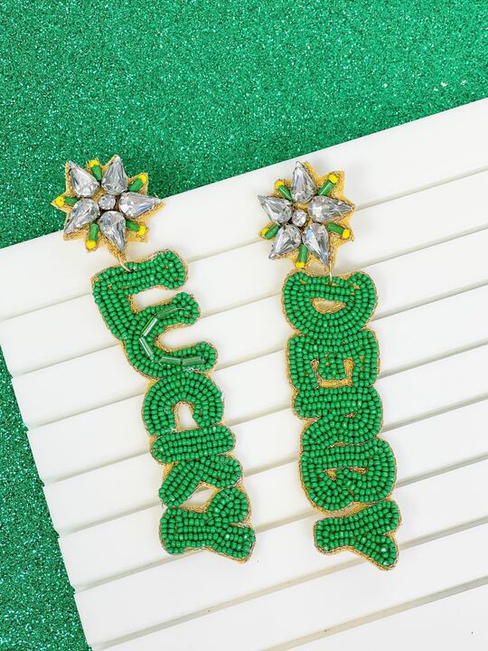 'Lucky Derby' Beaded Dangle Earrings