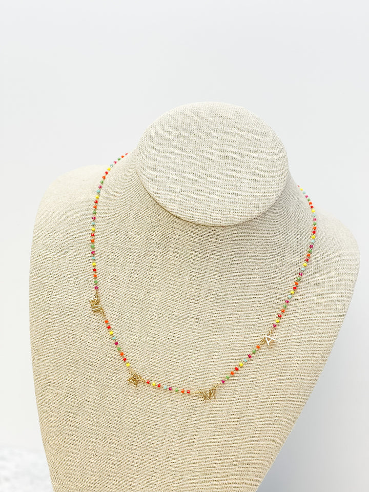 'Mama' Chain Necklace - Multi