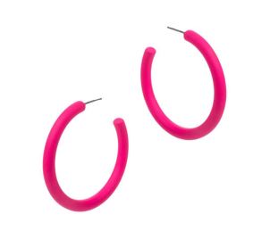 The Classic Enamel Hoop - Neon Pink