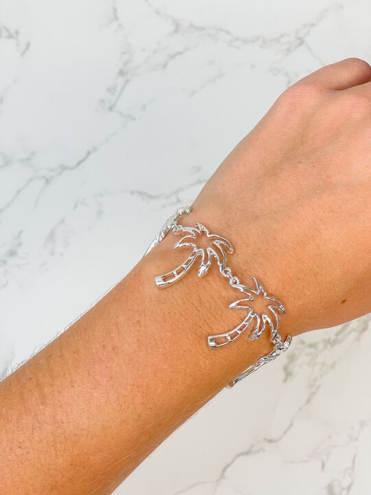 Open Palm Trees Magnetic Bracelet