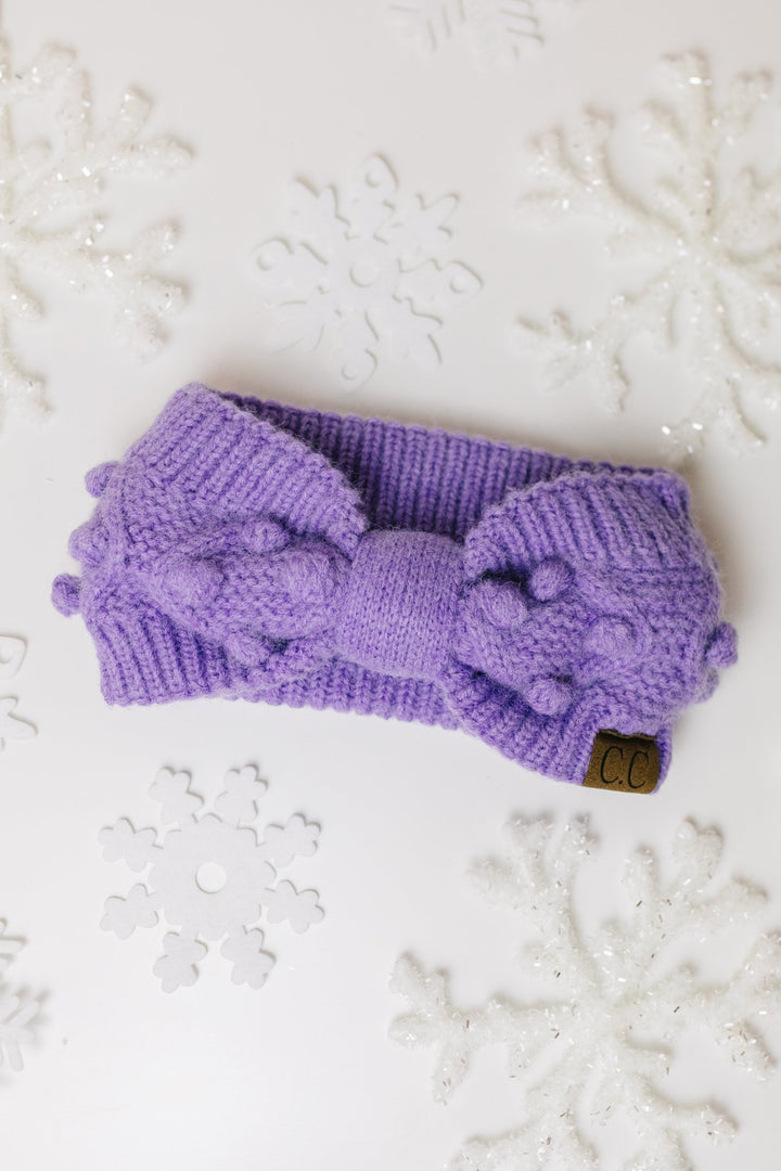 Pom Knit Head Wrap In Periwinkle (Ships in 1-2 weeks)