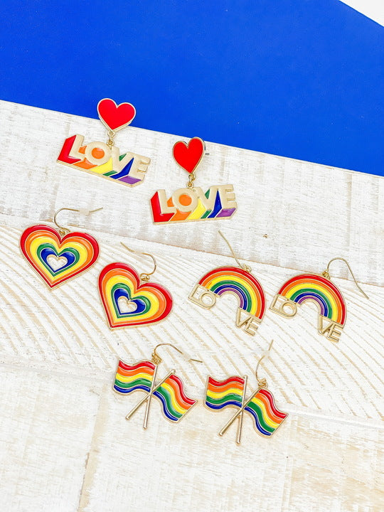 Rainbow Flag Dangle Earrings