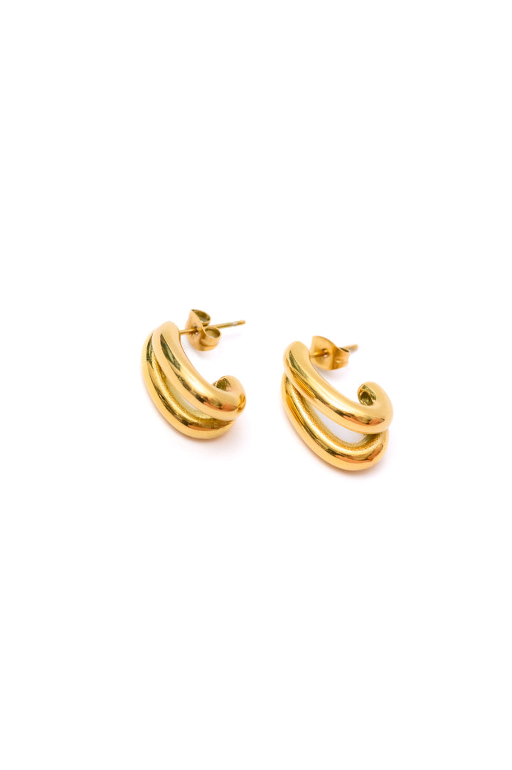 Pushing Limits Gold Plated Earrings (Ships in 1-2 Weeks)