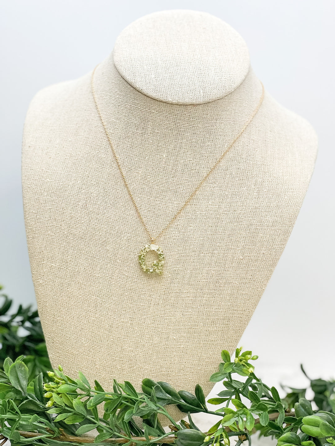 Flower Initial Pendant Necklace