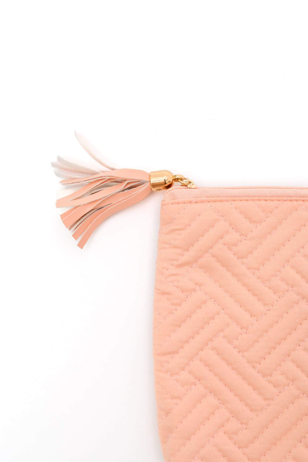 Quilted Travel Zip Pouch in Pink (Ships in 1-2 Weeks)