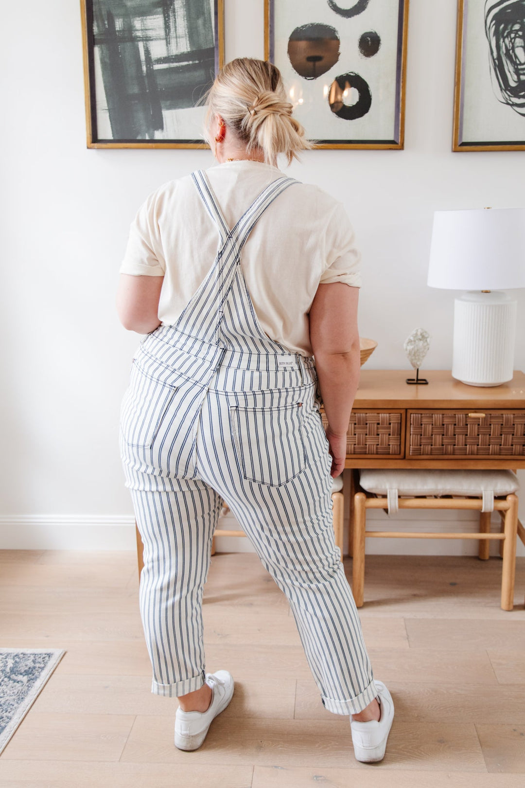 Railroad Stripe Overalls by Judy Blue