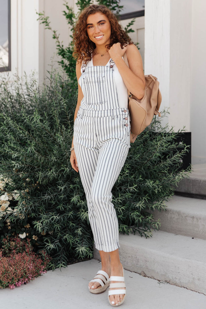 Railroad Stripe Overalls by Judy Blue