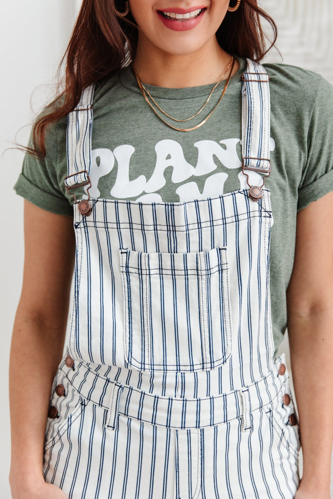 Railroad Stripe Overalls by Judy Blue