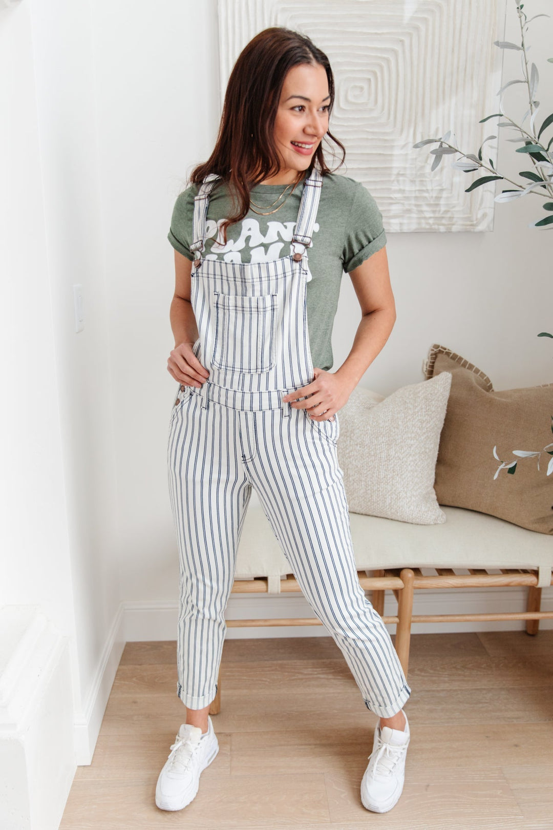 Railroad Stripe Overalls by Judy Blue