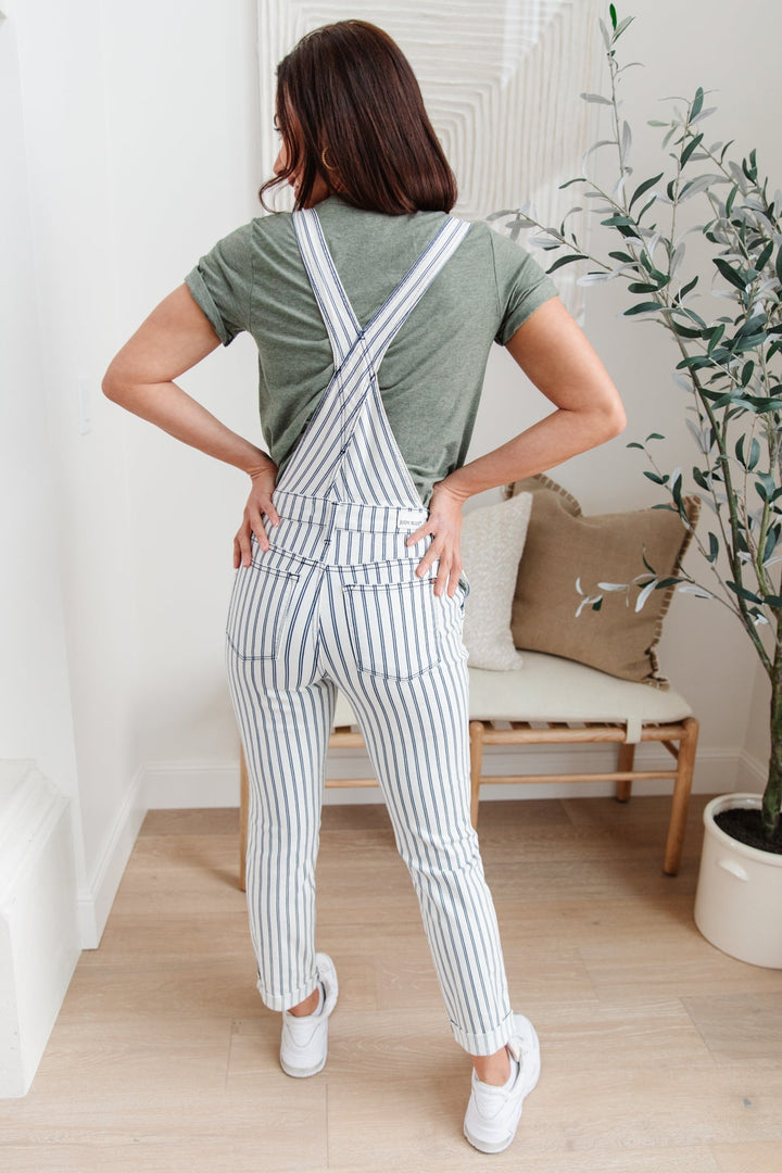 Railroad Stripe Overalls by Judy Blue