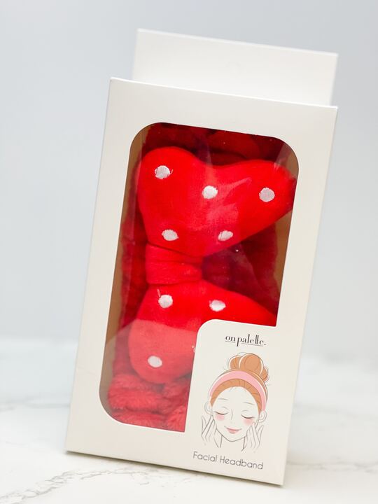 Red Bow Plush Spa Headband