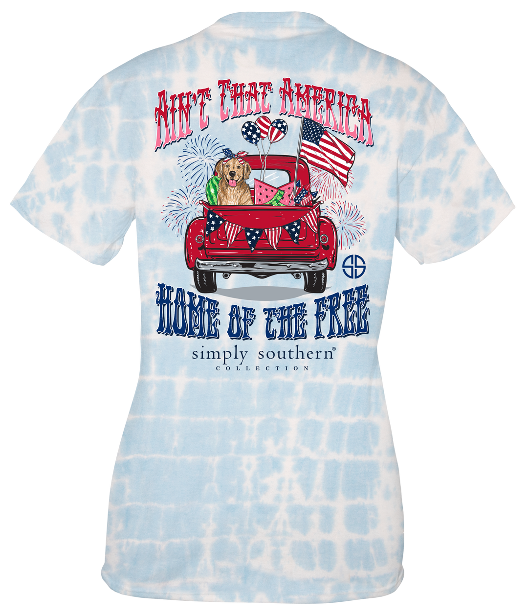 Youth 'Aint That America' Tie Dye Short Sleeve Tee by Simply Southern